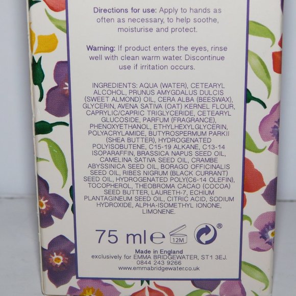 Emma Bridgewater Scent of Wallflowers Spices & Vanilla Hand Cream 75 ml NEW - Picture 4 of 5